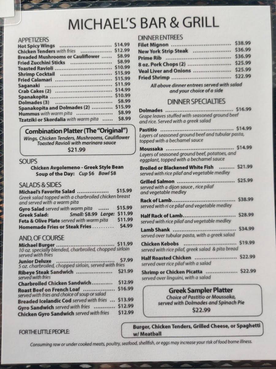 Michael's Bar & Grill Menu - Image 4