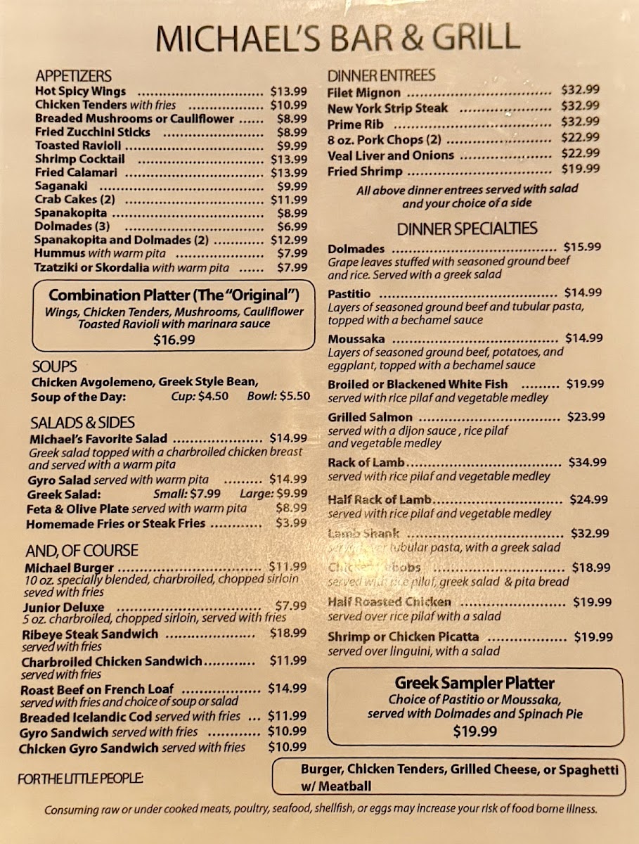 Michael's Bar & Grill Menu - Image 5